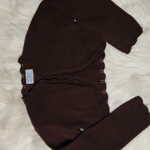 Brown Crop Cardigan Sweater - Girls Size 5